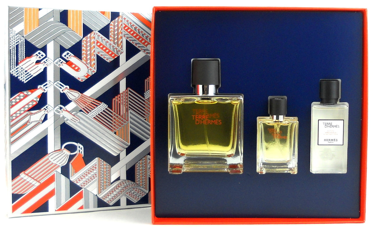 Terre D'Hermes Perfume Spray 2.5 oz.+Mini Spray.+A.S.Lotion 1.3 oz. NIB