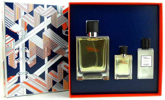 Terre D'Hermes by Hermes 3.3 oz.EDT Spray + 12 ml.Travel Spray + 1.3 oz. After Shave Lotion. Brand New Set.