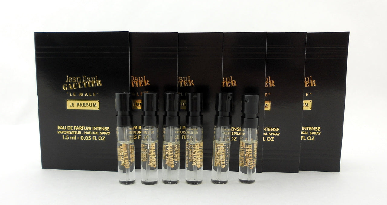 Jean Paul Gaultier Le Male LE PARFUM EDP INTENSE Vial Spray 0.05 oz. LOT OF 6