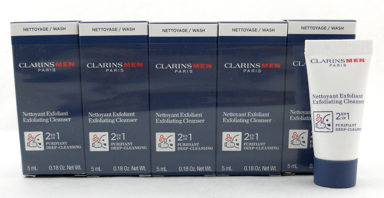 Clarins Men Exfoliating Cleanser 2in1 Deep Cleaning Travel Size 0.1oz. LOT of 10