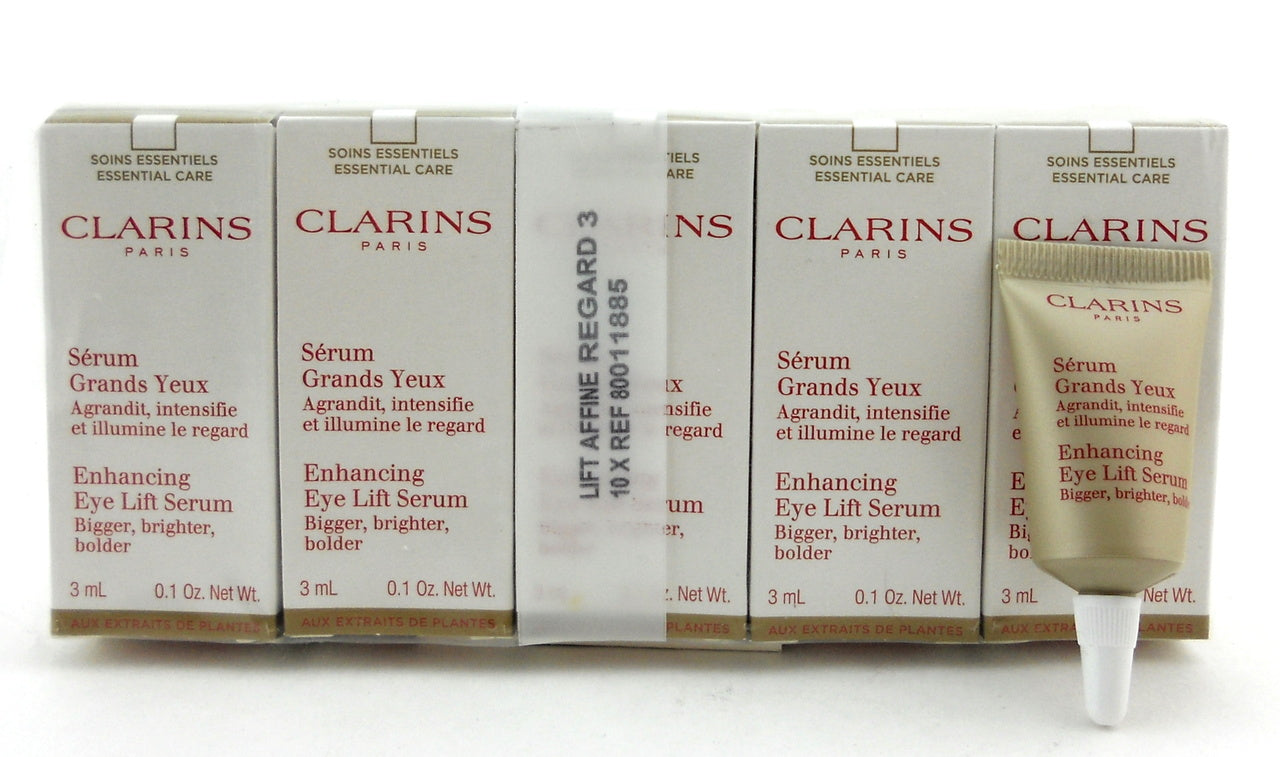 Clarins Enhancing Eye Lift Serum Bigger, Brightener, Bolder 0.1 oz/3ml LOT of 10