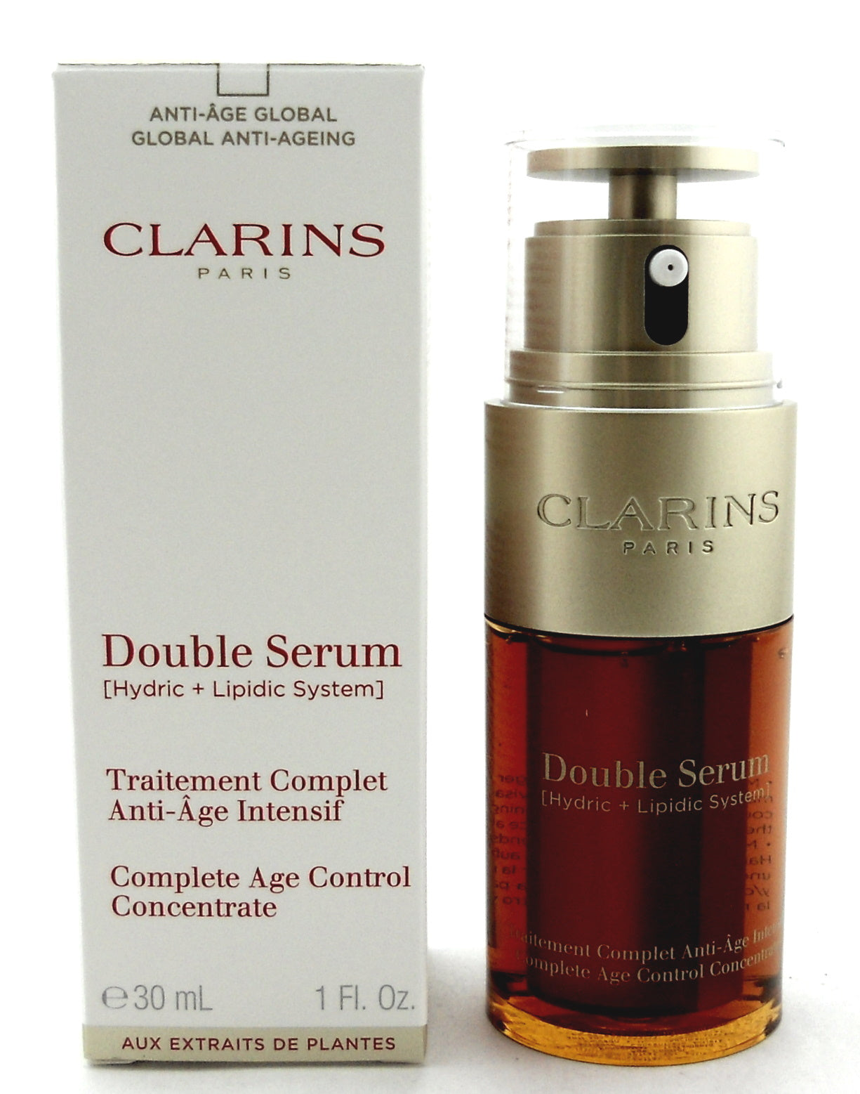 Clarins Double Serum Complete Age Control Concentrate 1.0 oz. New