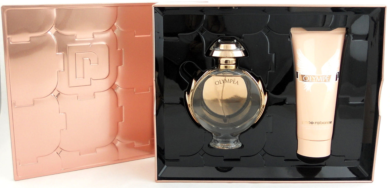 Olympea by Paco Rabanne 2.7 oz. EDP Spray + 3.4 oz.Body Lotion. Brand new set.