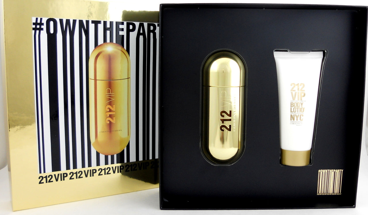 212 VIP by Carolina Herrera 2.7 oz. EDP Spray + 3.4 oz.Body Lotion. Gift Set for Women.