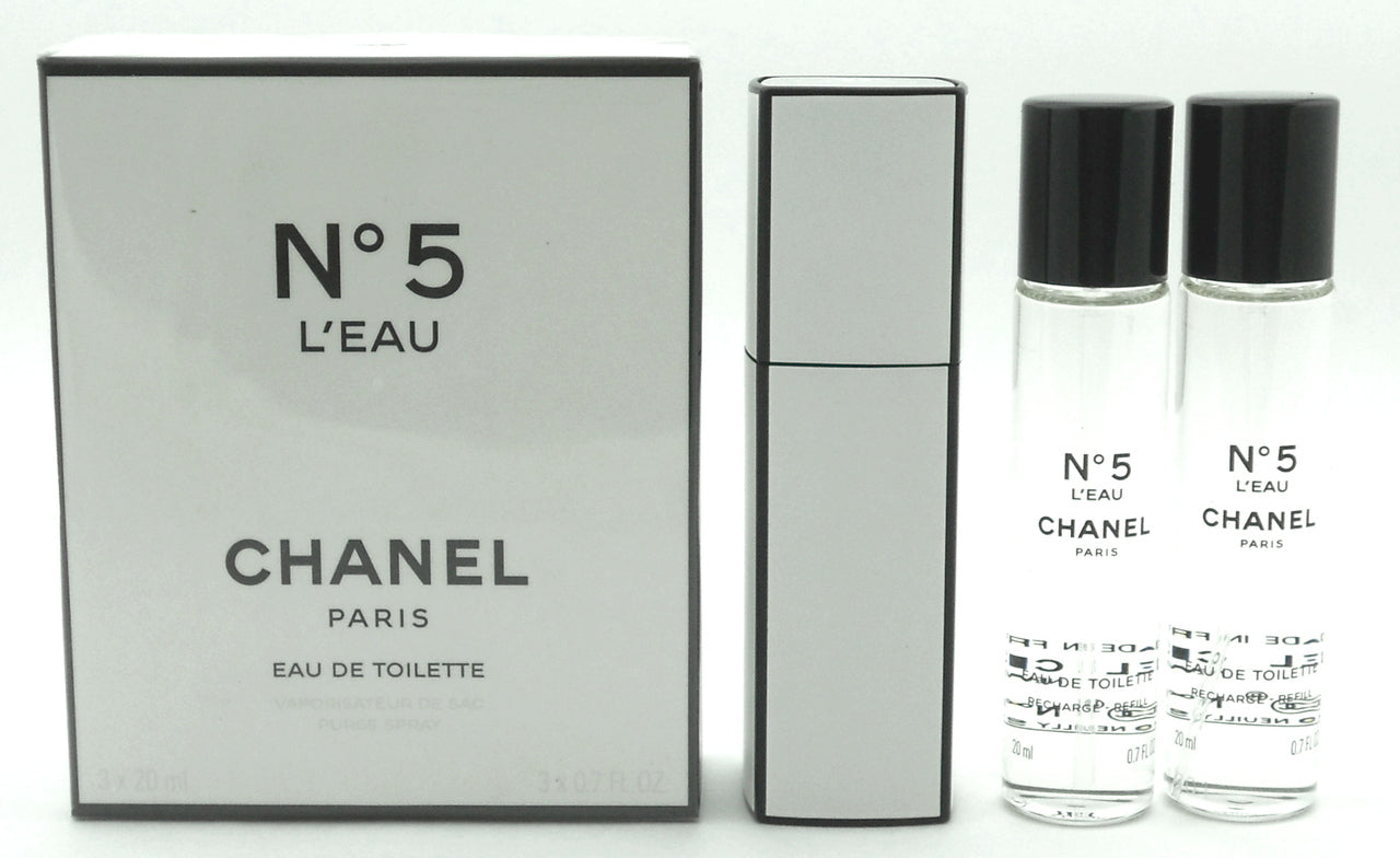 Chanel No.5 L'EAU Twist and Spray Eau de TOILETTE Purse Spray 3x20ml. Sealed