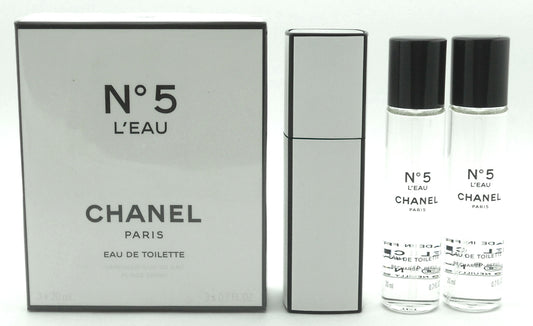 Chanel No.5 L'EAU Twist and Spray Eau de TOILETTE Purse Spray 3x20ml. Sealed