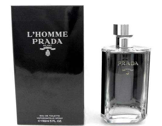 PRADA L'HOMME 5.0 oz./ 150 ml. Eau de Toilette Spray for Men. New in Sealed Box