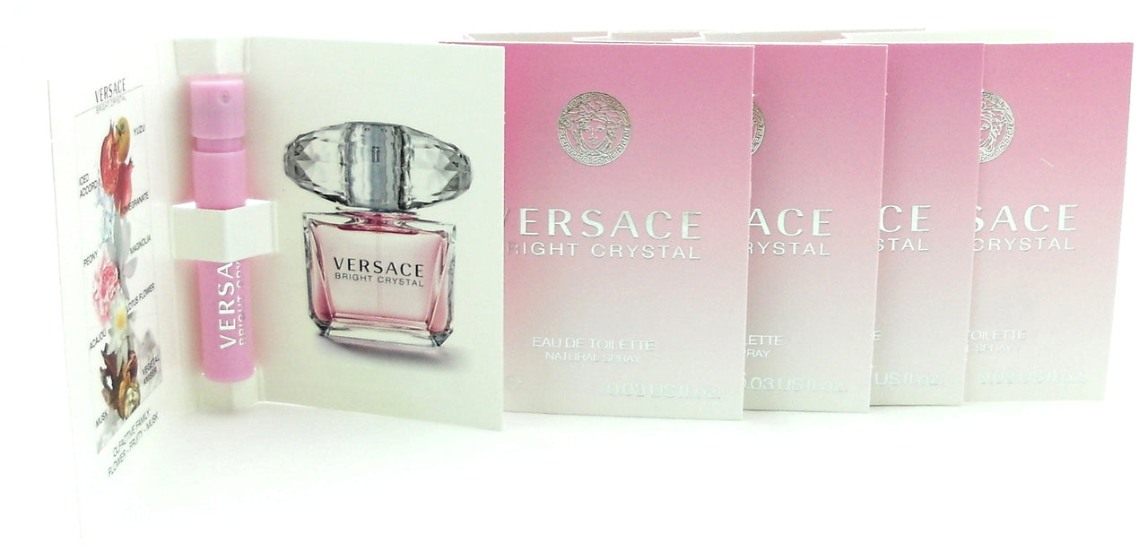 Versace Bright Crystal Eau De Toilette Spray Sample Vial 0.03 oz. Lot of 5 Vials