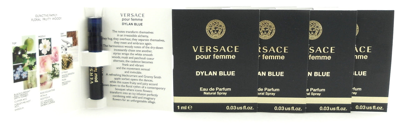 Versace Dylan Blue Pour Femme Eau de Parfum EDP Vial Spray Lot of 5. New