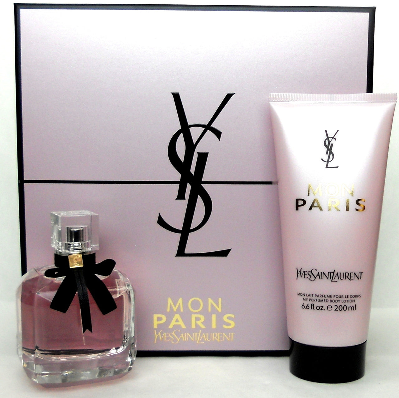 Mon Paris by YSL 3.0 oz.EDP Spray + 6.6 oz.Perfumed Body Lotion. Gift Set for Women.