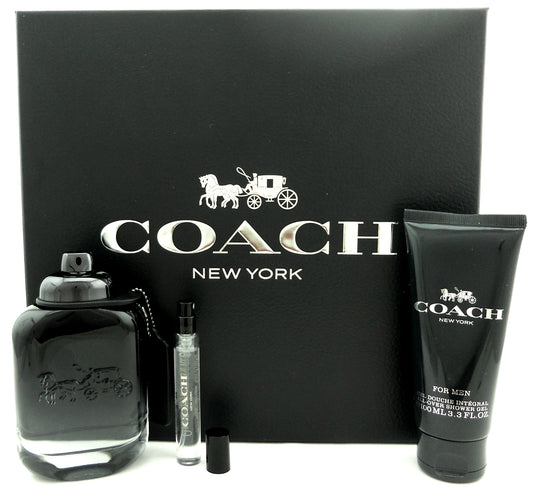 Coach New York for Men 3.3 oz. EDT Spray + 7.5 ml. EDT Travel Spray + 3.3 oz. Shower Gel. New Set