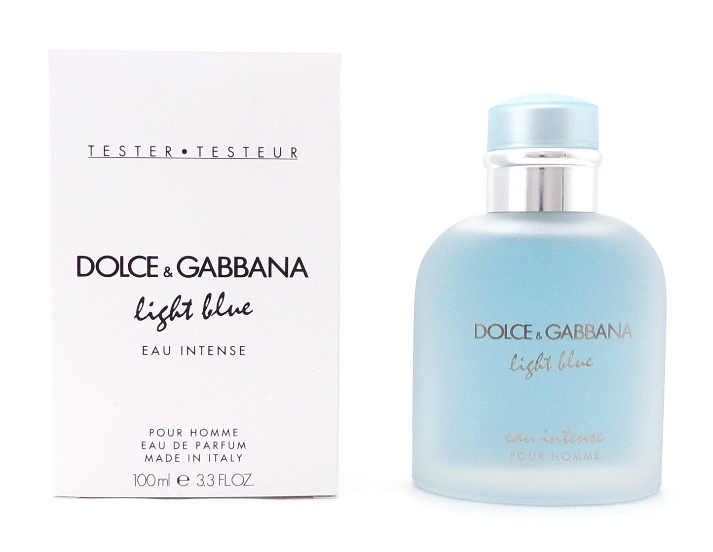 Dolce & Gabbana Light Blue Eau Intense 3.3 oz. Eau de Parfum Spray for Men New TESTER w/Cap