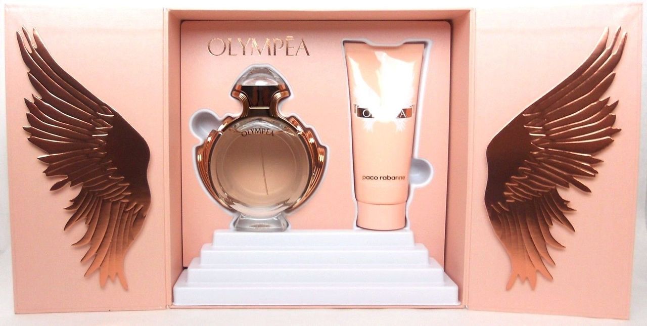 Olympea by Paco Rabanne 2.7 oz.EDP Spray+3.4 oz.Lotion.Brand New Set in Hard Box