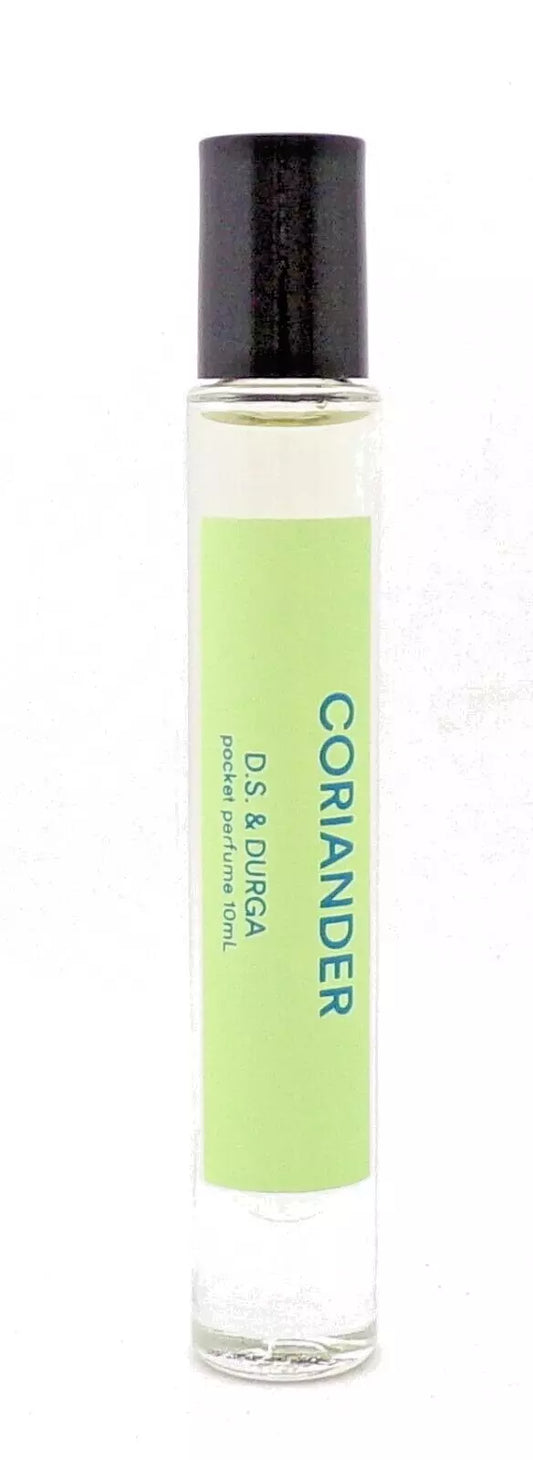 DS & DURGA Coriander 10 ml./ 0.34 oz. Packet Perfume Oil Roll On. New NO BOX