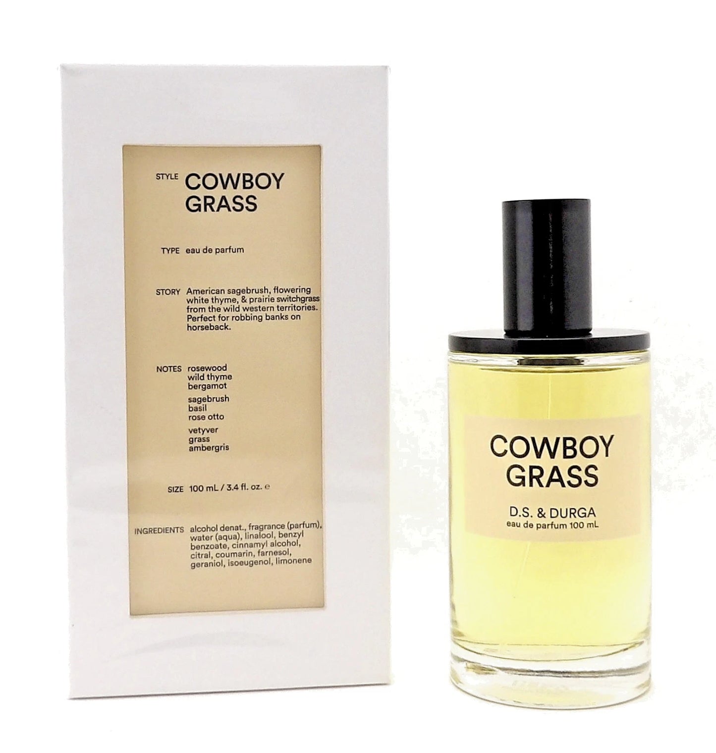 D.S. & Durga COWBOY GRASS 3.4 oz. Eau de Parfum Spray for Men. New Sealed Box